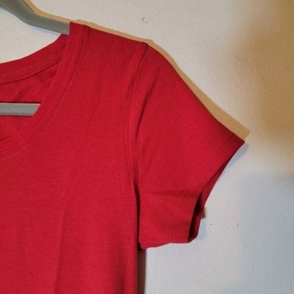 Marky & Apparel Womens Red Short Sleeve  Round Neck Casual T Shirt Size Large - Picture 4 of 5